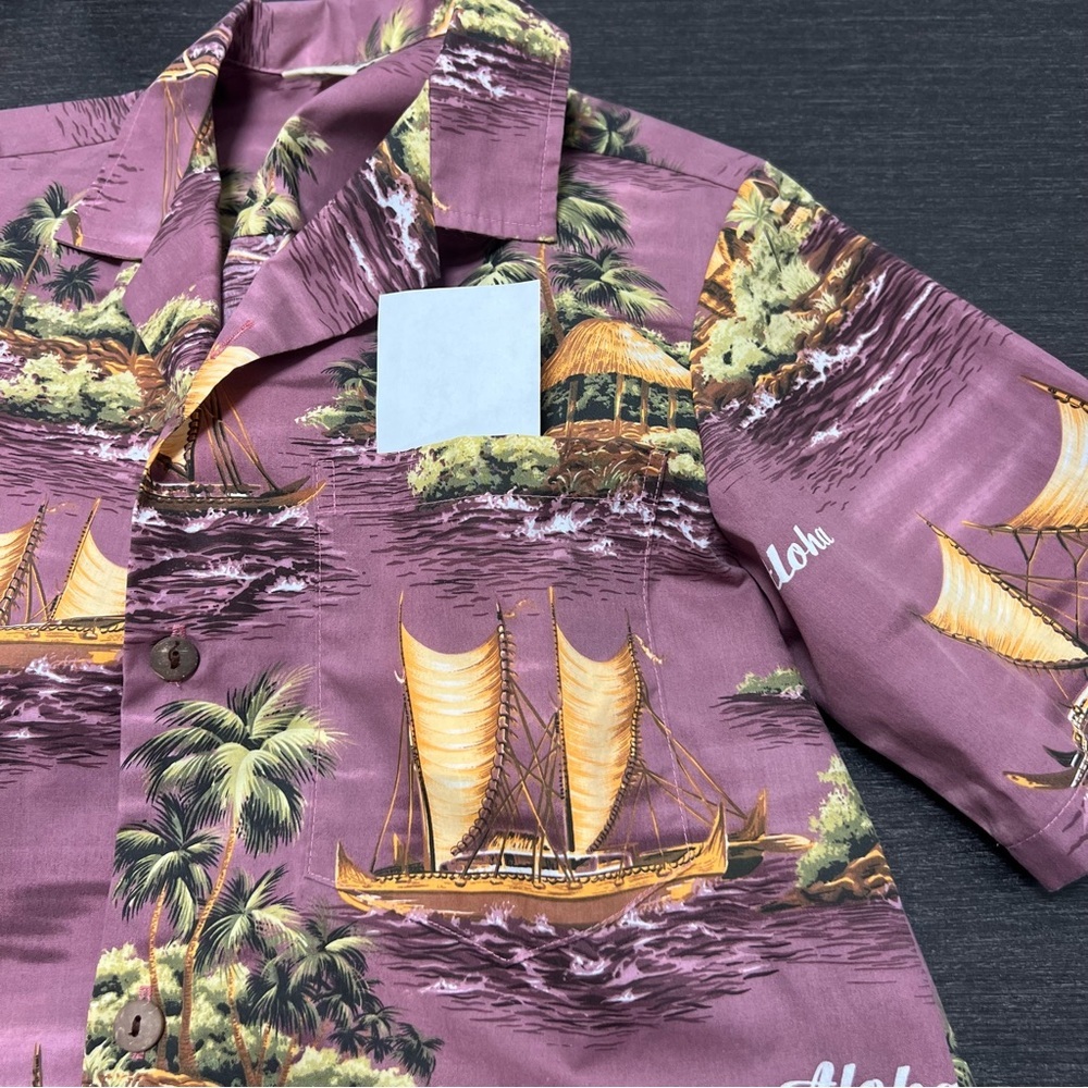 Royal Creations Men's Vintage Button Down Hawaiian Tropical Shirt Made in Hawaii - Picture 8 of 13